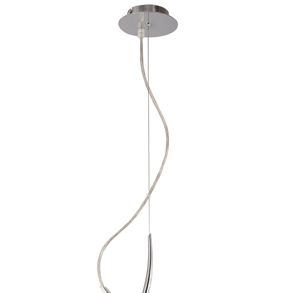 M1133 Eve Single Pendant 3 Light E27 Polished Chrome White Round Shade