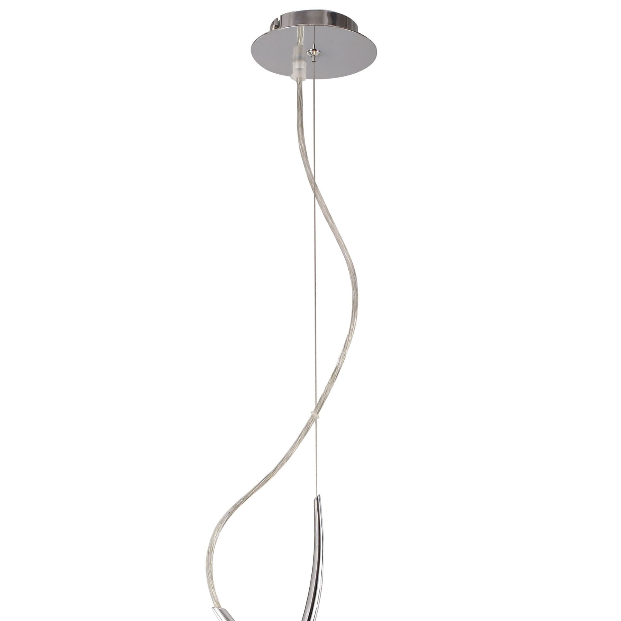 M1133 Eve Single Pendant 3 Light E27 Polished Chrome White Round Shade