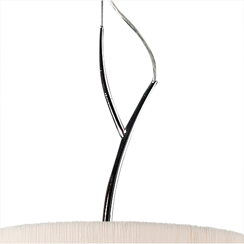 M1133 Eve Single Pendant 3 Light E27 Polished Chrome White Round Shade