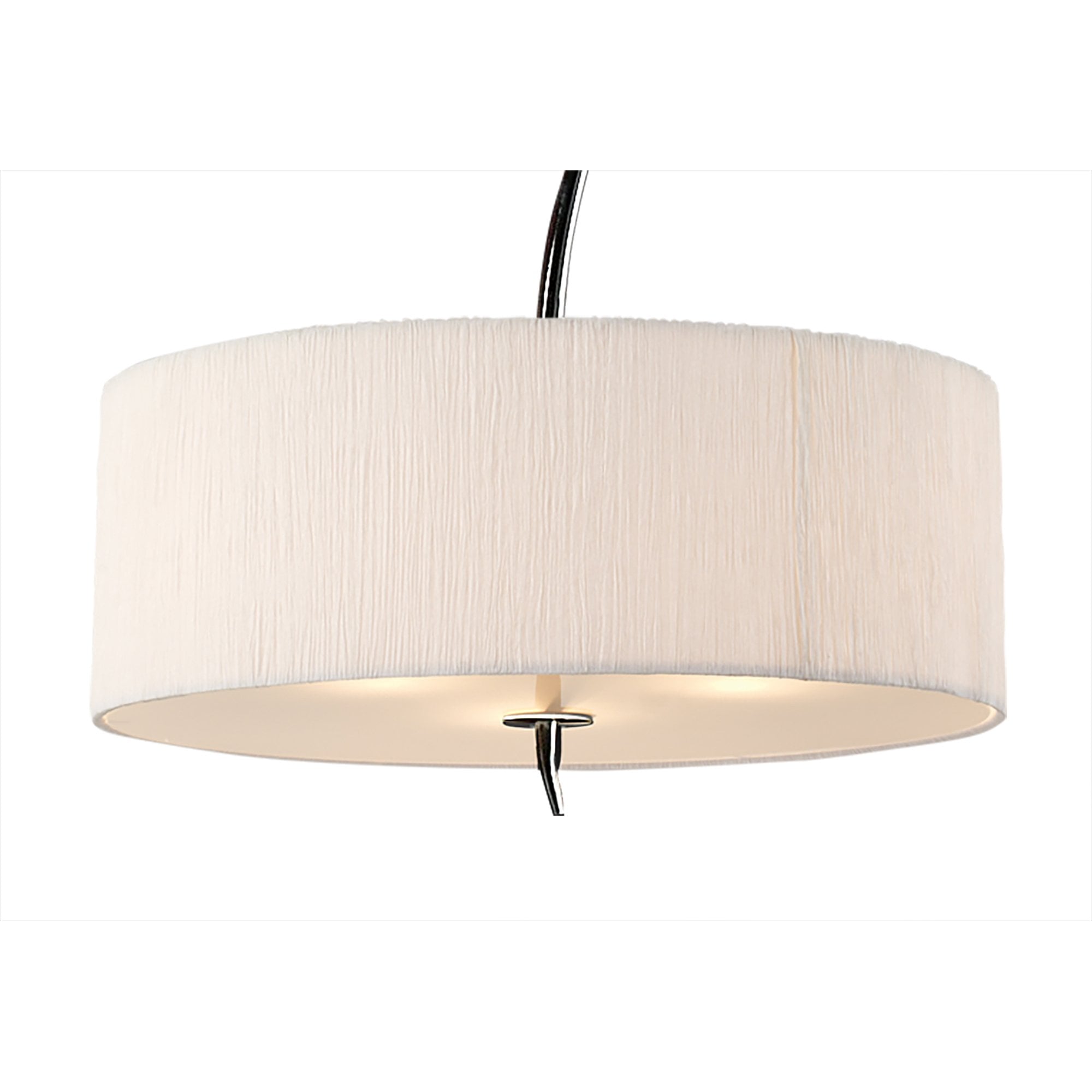 M1133 Eve Single Pendant 3 Light E27 Polished Chrome White Round Shade