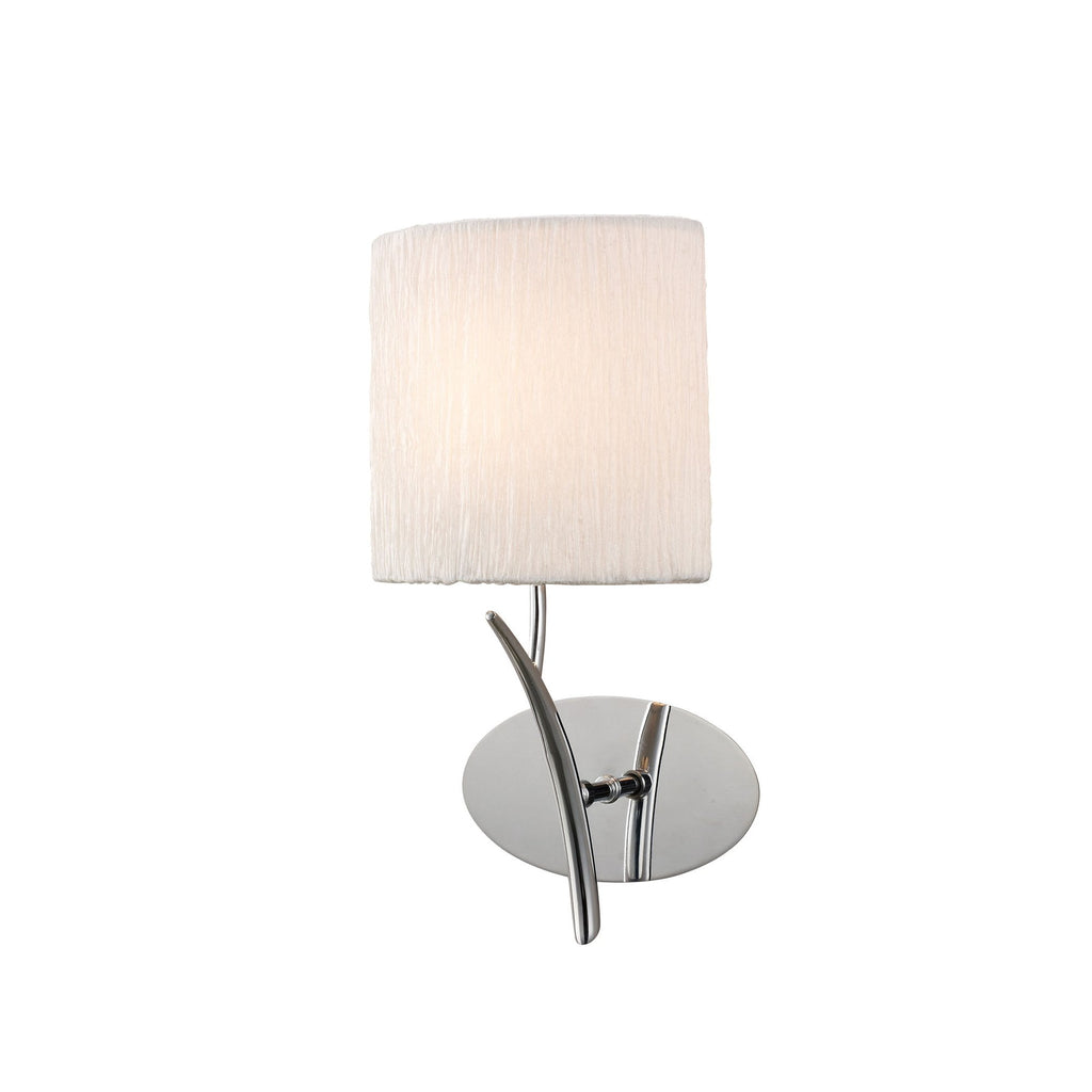 M1134/S Eve Wall Lamp Switched 1 Light E27 Polished Chrome White Oval Shade