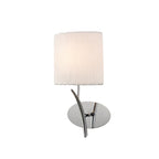 M1134/S Eve Wall Lamp Switched 1 Light E27 Polished Chrome White Oval Shade