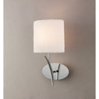 M1134/S Eve Wall Lamp Switched 1 Light E27 Polished Chrome White Oval Shade