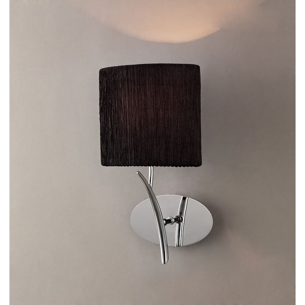 M1134/S Eve Wall Lamp Switched 1 Light E27 Polished Chrome White Oval Shade