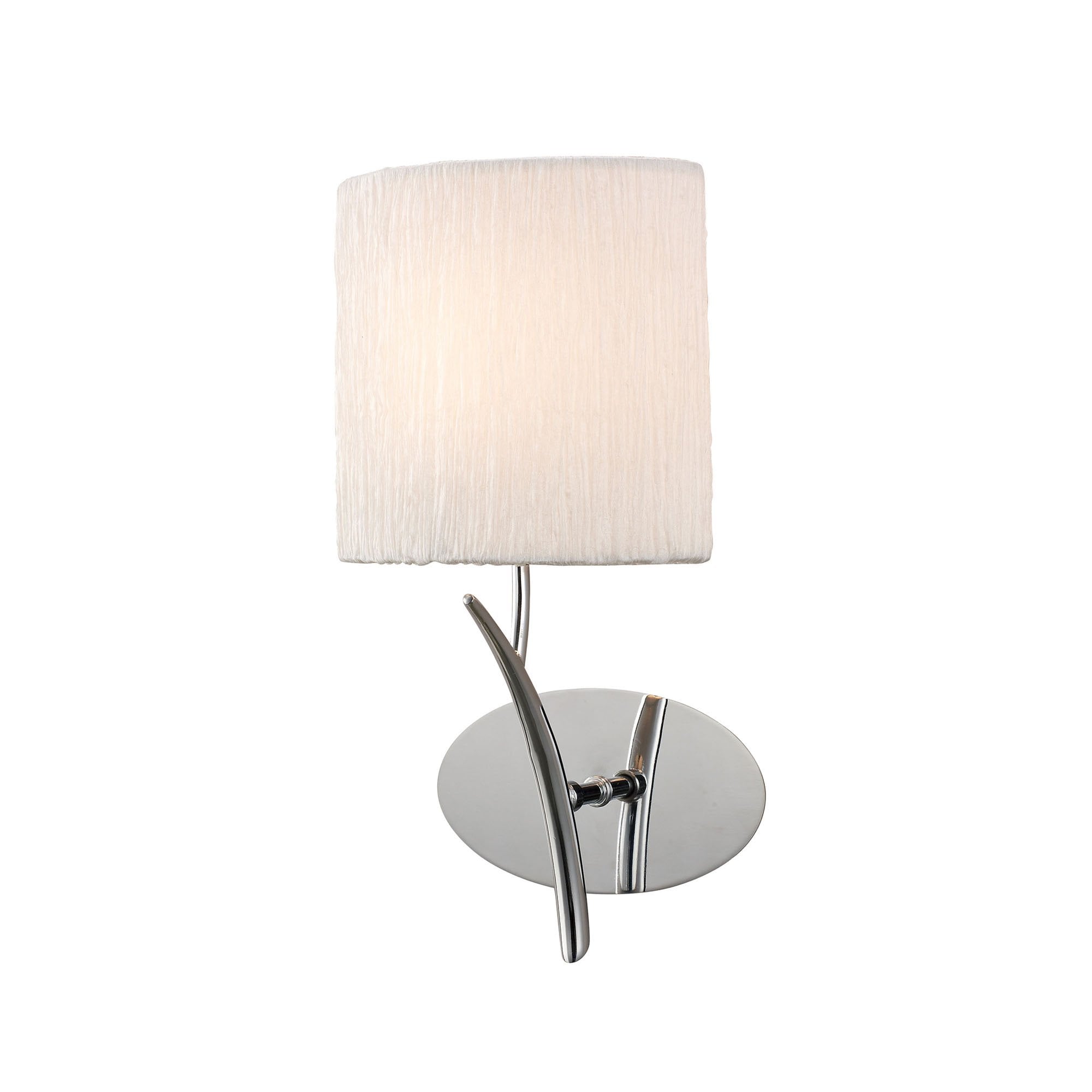 M1134 Eve Wall Lamp 1 Light E27 Polished Chrome White Oval Shade