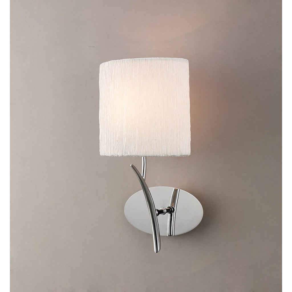 M1134 Eve Wall Lamp 1 Light E27 Polished Chrome White Oval Shade