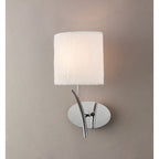 M1134 Eve Wall Lamp 1 Light E27 Polished Chrome White Oval Shade