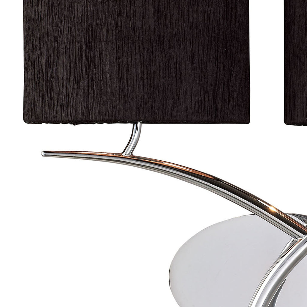 M1135/BS Eve Wall Lamp 2 Light E27 Polished Chrome Black Oval Shades