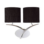 M1135/S/BS Eve Wall Lamp Switched 2 Light E27 Polished Chrome Black Oval Shades