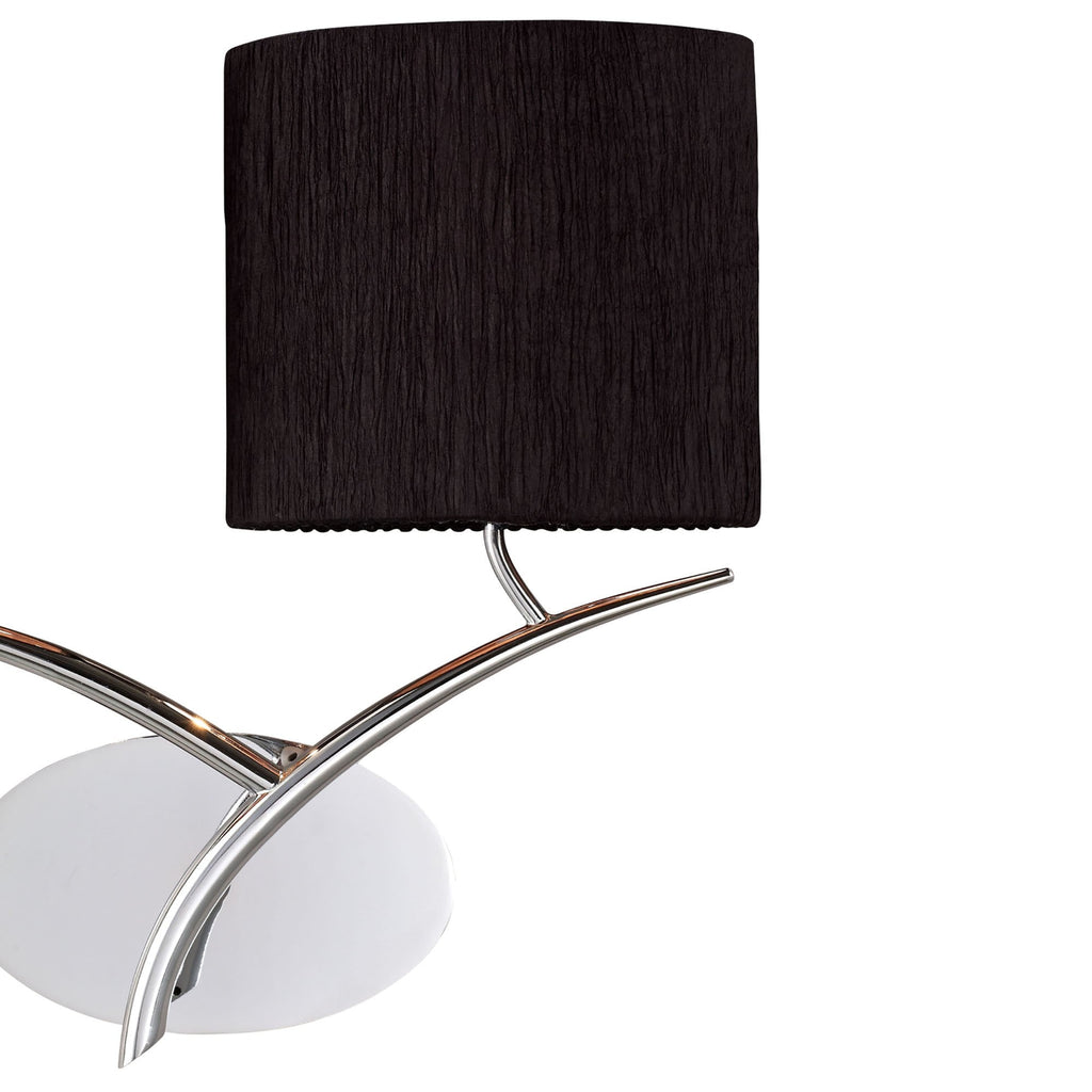 M1135/S/BS Eve Wall Lamp Switched 2 Light E27 Polished Chrome Black Oval Shades