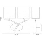 M1135 Eve Wall Lamp 2 Light E27 Polished Chrome White Oval Shades