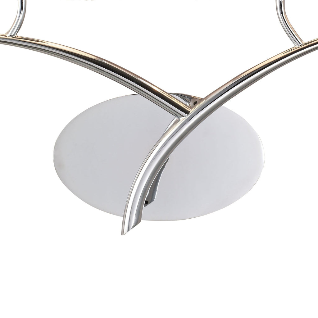 M1135 Eve Wall Lamp 2 Light E27 Polished Chrome White Oval Shades