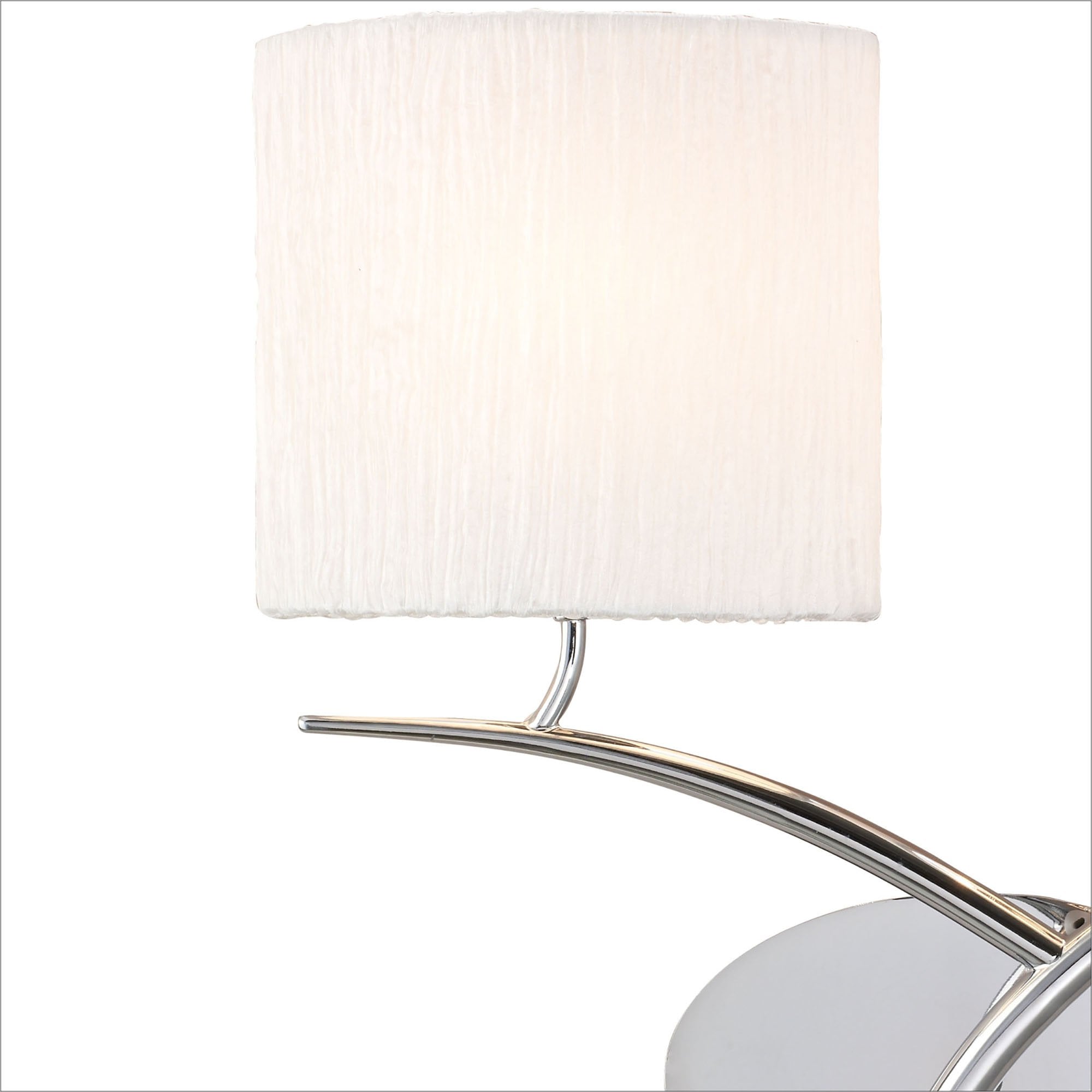M1135 Eve Wall Lamp 2 Light E27 Polished Chrome White Oval Shades