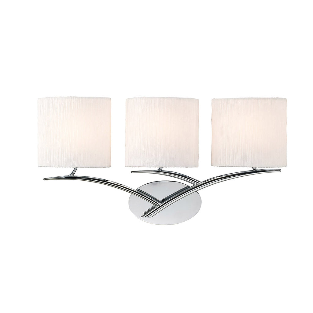 M1136 Eve Wall Lamp 3 Light E27 Polished Chrome White Oval Shades