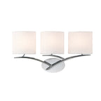 M1136 Eve Wall Lamp 3 Light E27 Polished Chrome White Oval Shades