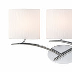 M1136 Eve Wall Lamp 3 Light E27 Polished Chrome White Oval Shades