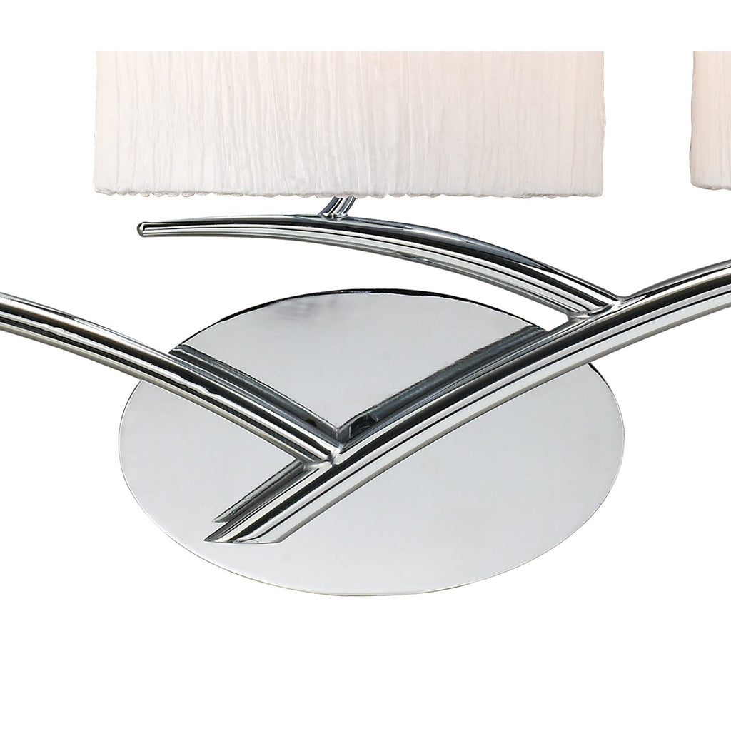 M1136 Eve Wall Lamp 3 Light E27 Polished Chrome White Oval Shades