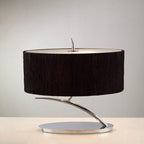 M1138/BS Eve Table Lamp 2 Light E27 Small Polished Chrome Black Oval Shade