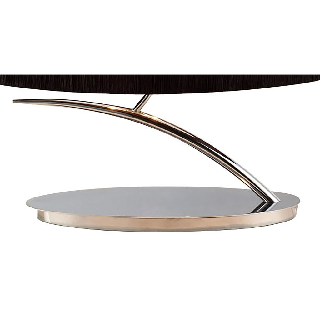 M1138/BS Eve Table Lamp 2 Light E27 Small Polished Chrome Black Oval Shade
