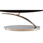 M1138/BS Eve Table Lamp 2 Light E27 Small Polished Chrome Black Oval Shade