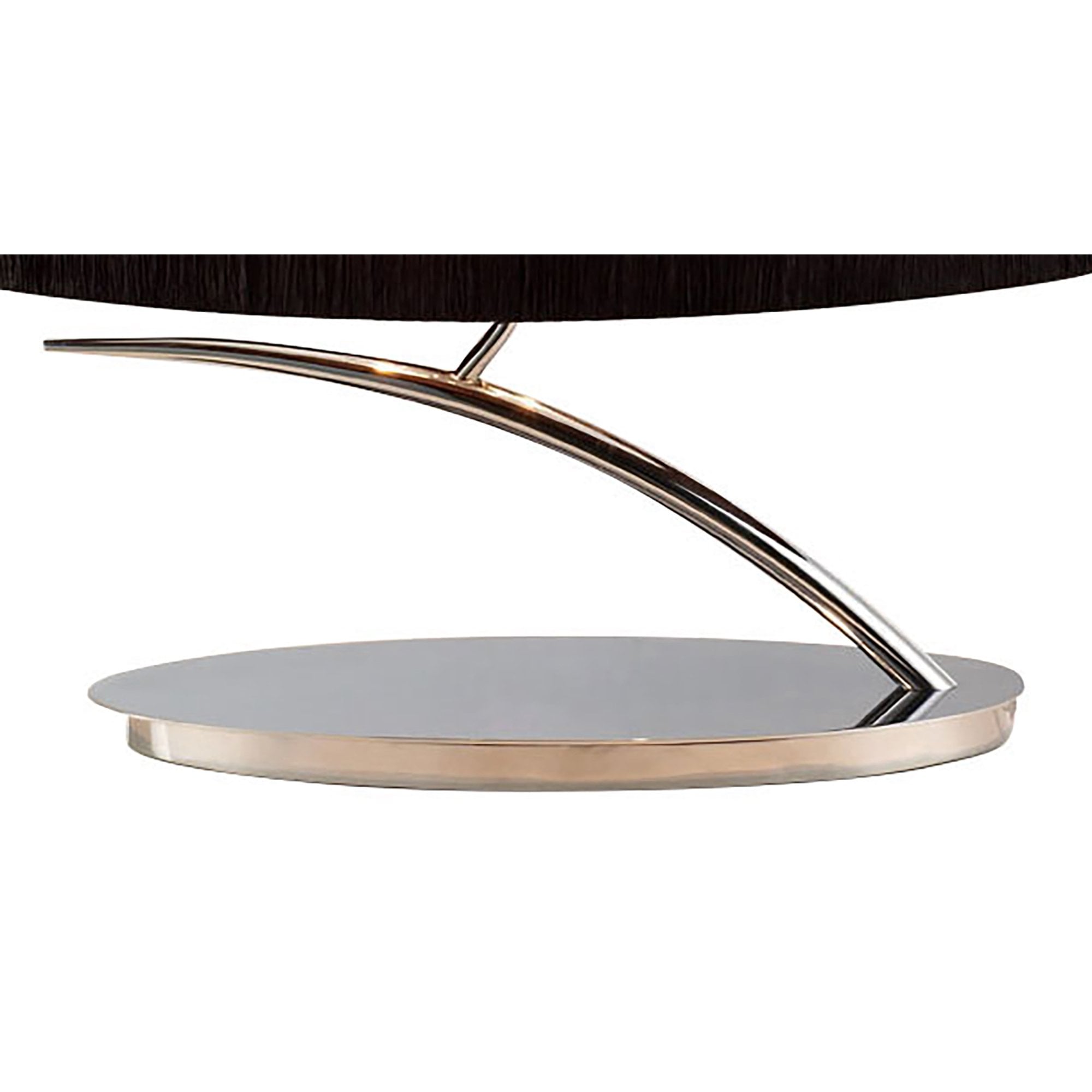 M1138/BS Eve Table Lamp 2 Light E27 Small Polished Chrome Black Oval Shade