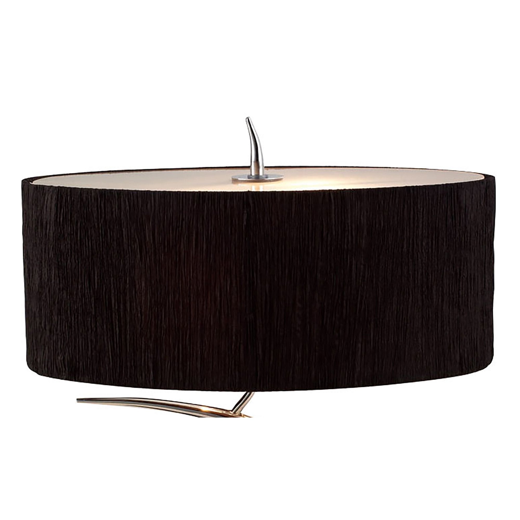 M1138/BS Eve Table Lamp 2 Light E27 Small Polished Chrome Black Oval Shade