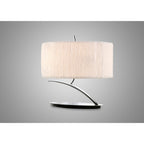 M1138 Eve Table Lamp 2 Light E27 Small Polished Chrome White Oval Shade