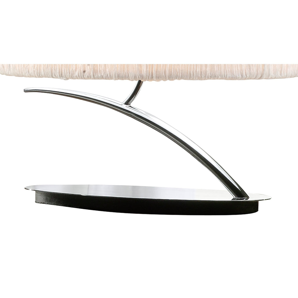 M1138 Eve Table Lamp 2 Light E27 Small Polished Chrome White Oval Shade