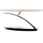 M1138 Eve Table Lamp 2 Light E27 Small Polished Chrome White Oval Shade