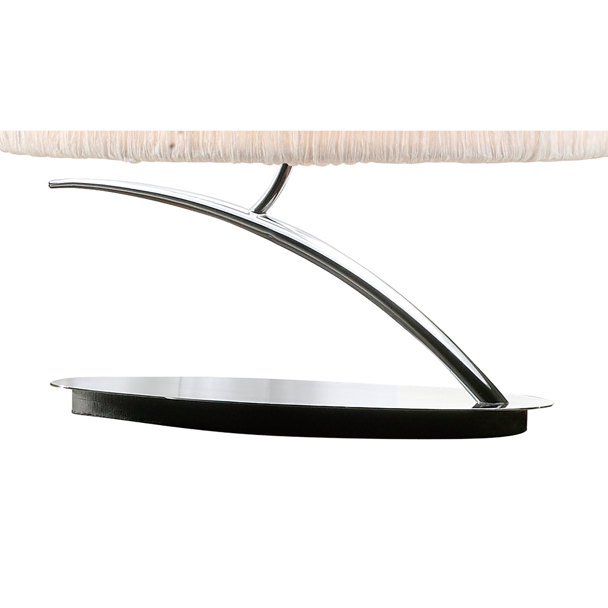 M1138 Eve Table Lamp 2 Light E27 Small Polished Chrome White Oval Shade