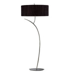 M1139/BS Eve Floor Lamp 2 Light E27 Polished Chrome Black Oval Shade