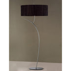 M1139/BS Eve Floor Lamp 2 Light E27 Polished Chrome Black Oval Shade