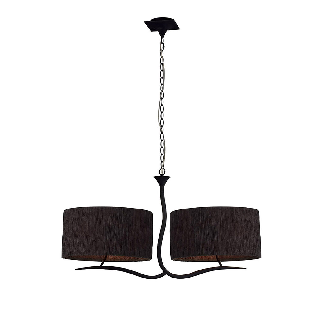 M1150/BS Eve Linear Pendant 2 Arm 4 Light E27 Anthracite Black Oval Shades
