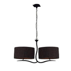 M1150/BS Eve Linear Pendant 2 Arm 4 Light E27 Anthracite Black Oval Shades