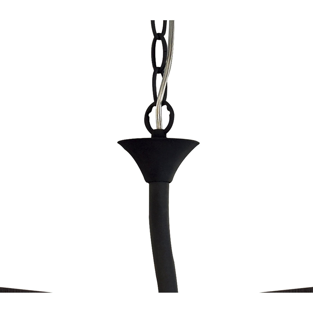 M1150/BS Eve Linear Pendant 2 Arm 4 Light E27 Anthracite Black Oval Shades