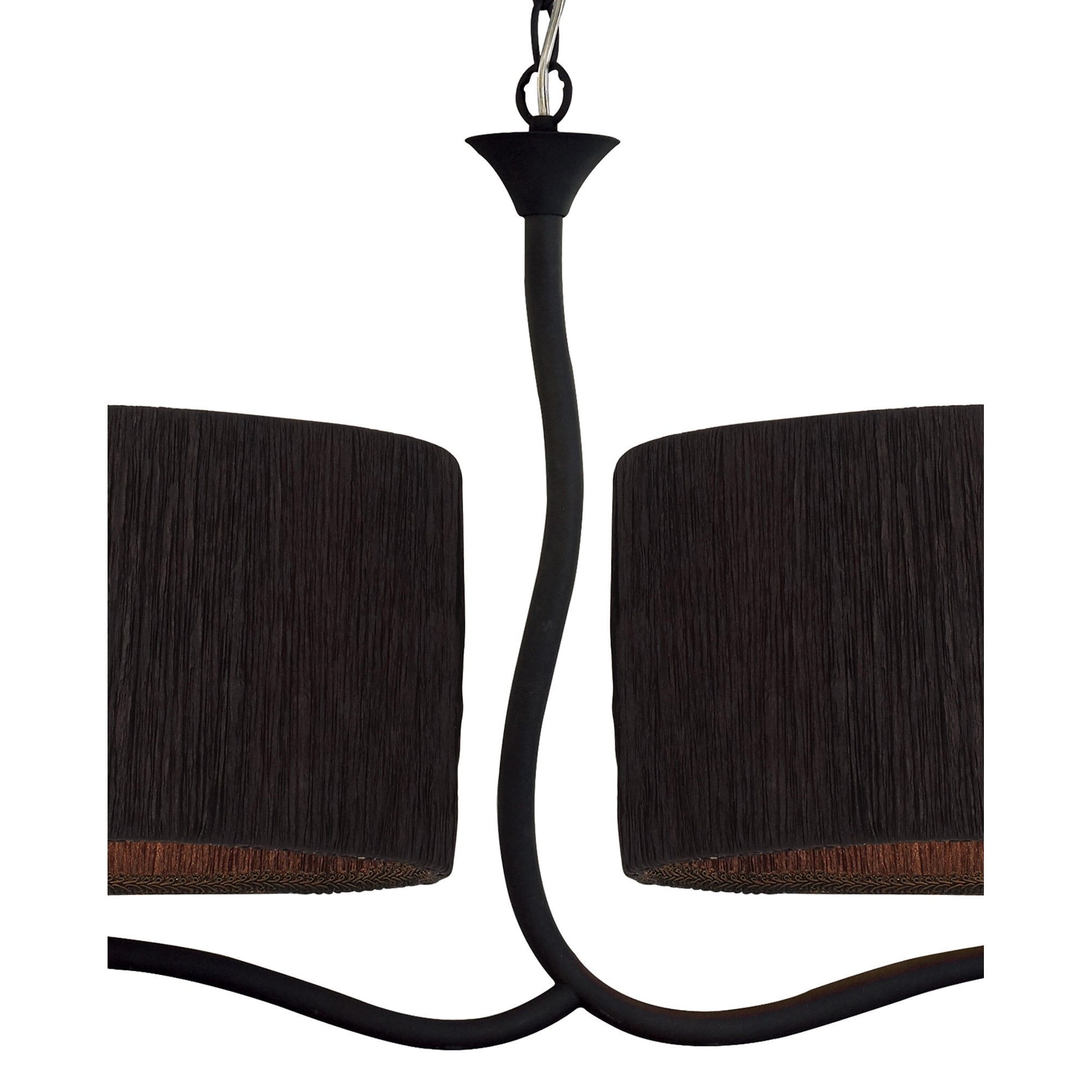 M1150/BS Eve Linear Pendant 2 Arm 4 Light E27 Anthracite Black Oval Shades