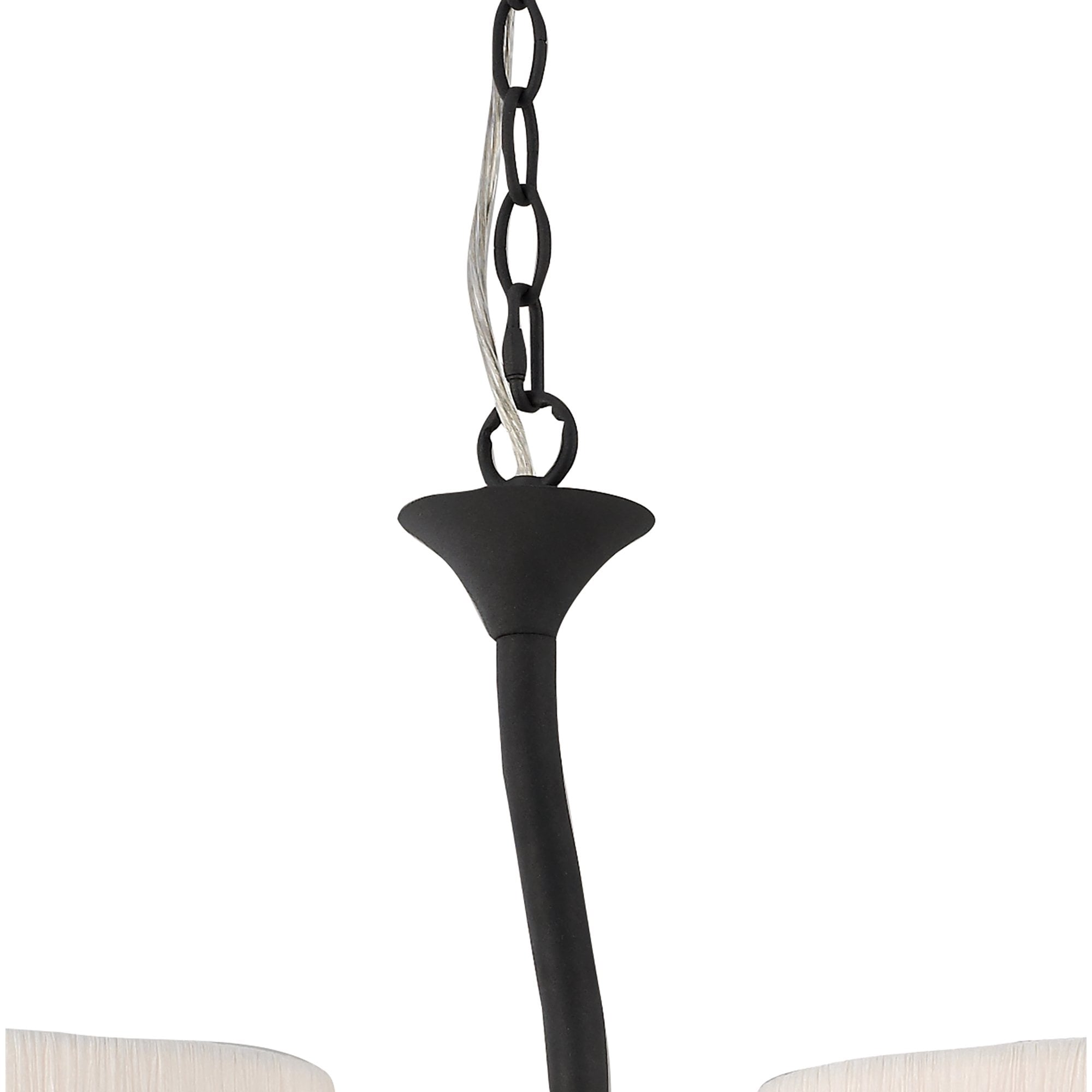 M1150 Eve Linear Pendant 2 Arm 4 Light E27 Anthracite White Oval Shades