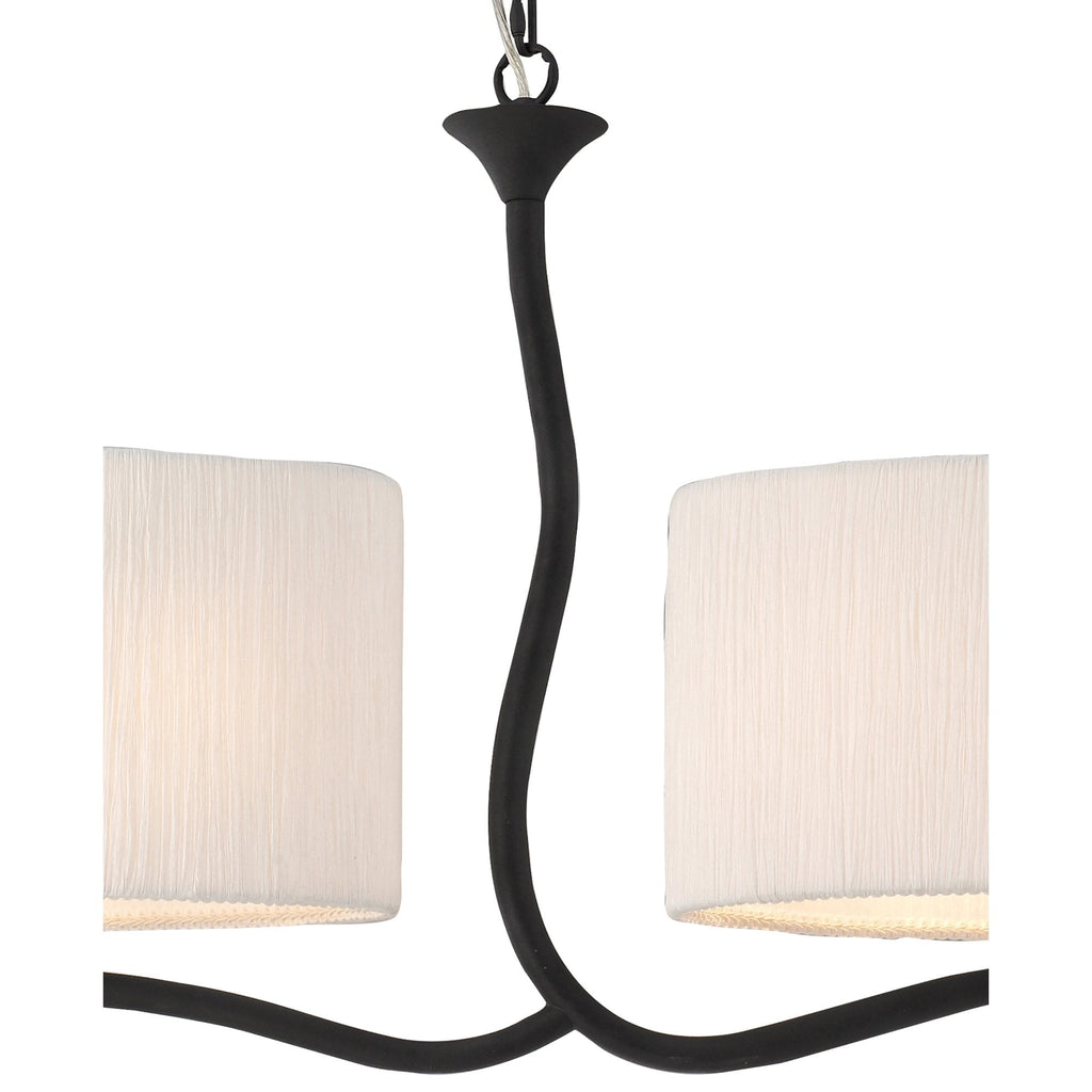 M1150 Eve Linear Pendant 2 Arm 4 Light E27 Anthracite White Oval Shades