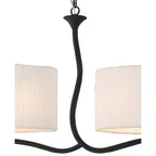 M1150 Eve Linear Pendant 2 Arm 4 Light E27 Anthracite White Oval Shades