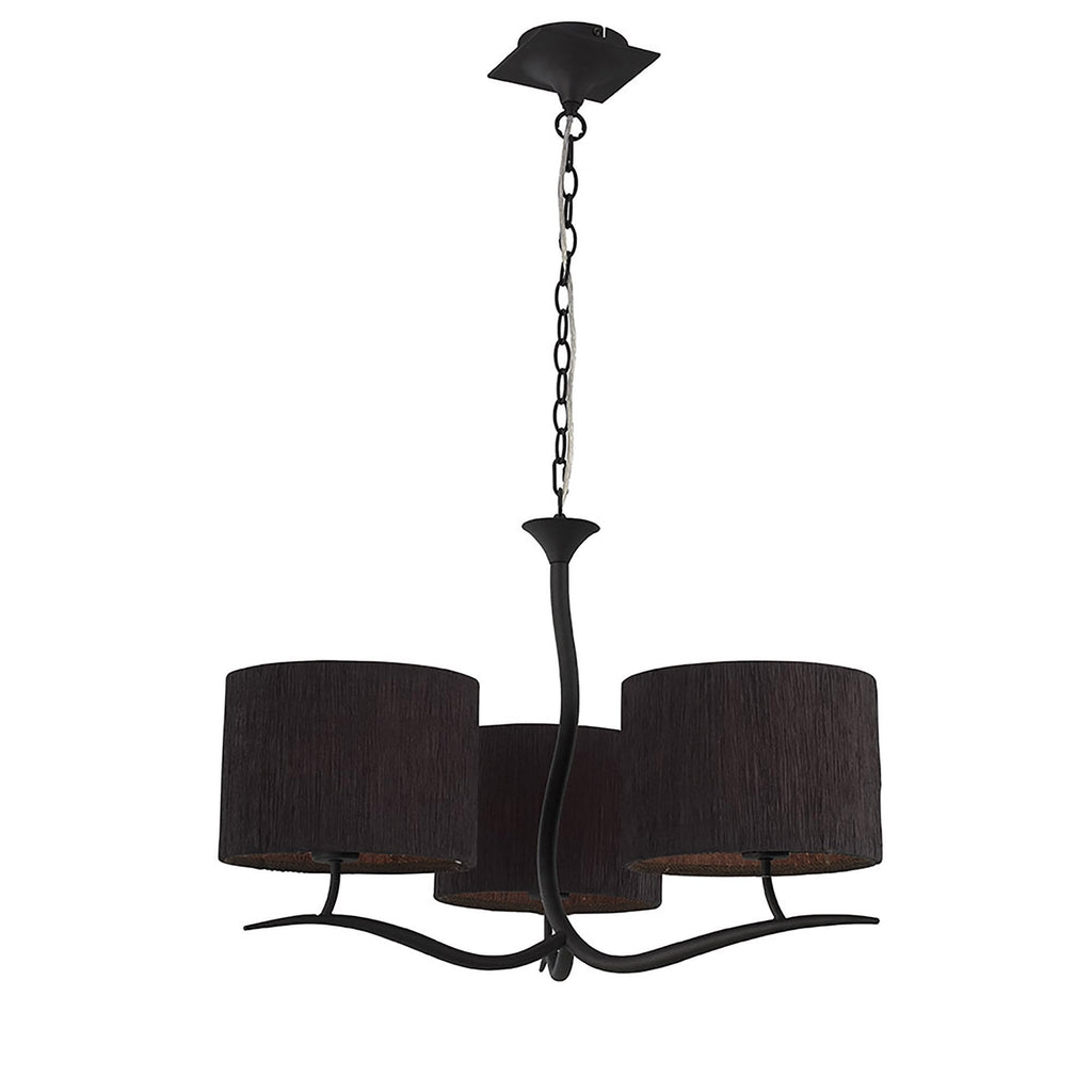 M1151/BS Eve Pendant 3 Light E27 Anthracite Black Round Shades