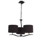 M1151/BS Eve Pendant 3 Light E27 Anthracite Black Round Shades