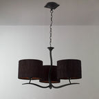 M1151/BS Eve Pendant 3 Light E27 Anthracite Black Round Shades