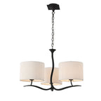 M1151 Eve Pendant 3 Light E27 Anthracite White Round Shades