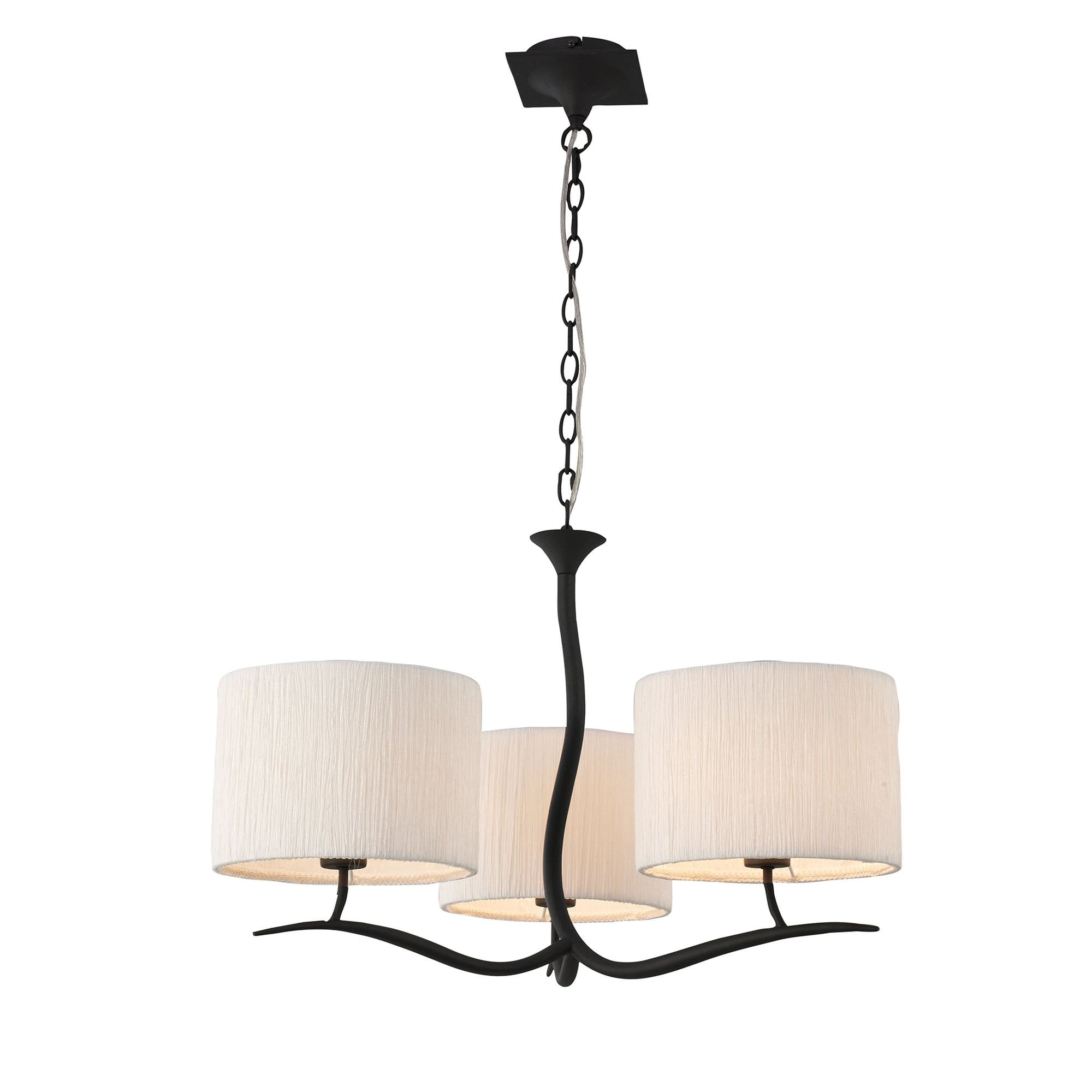 M1151 Eve Pendant 3 Light E27 Anthracite White Round Shades