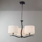 M1151 Eve Pendant 3 Light E27 Anthracite White Round Shades