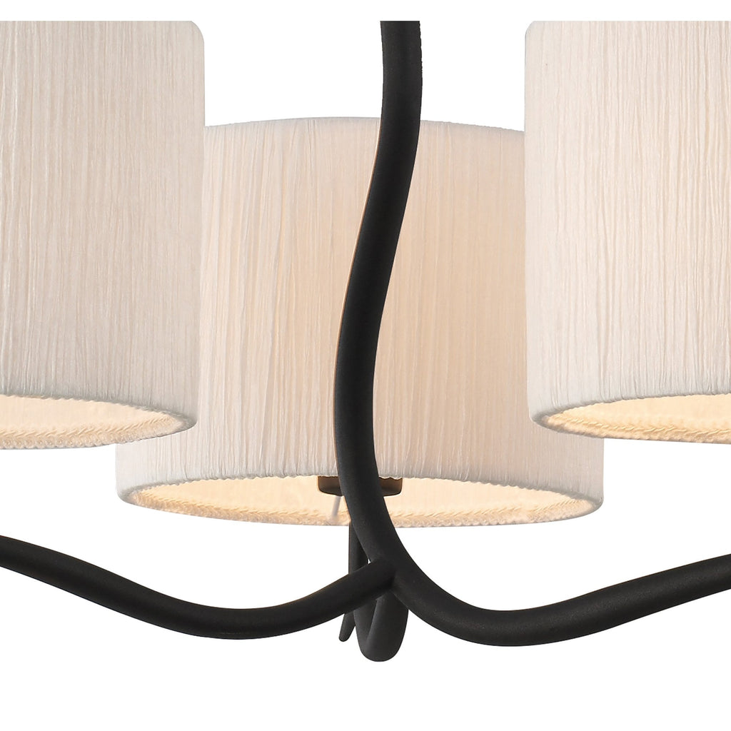M1151 Eve Pendant 3 Light E27 Anthracite White Round Shades