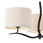 M1151 Eve Pendant 3 Light E27 Anthracite White Round Shades