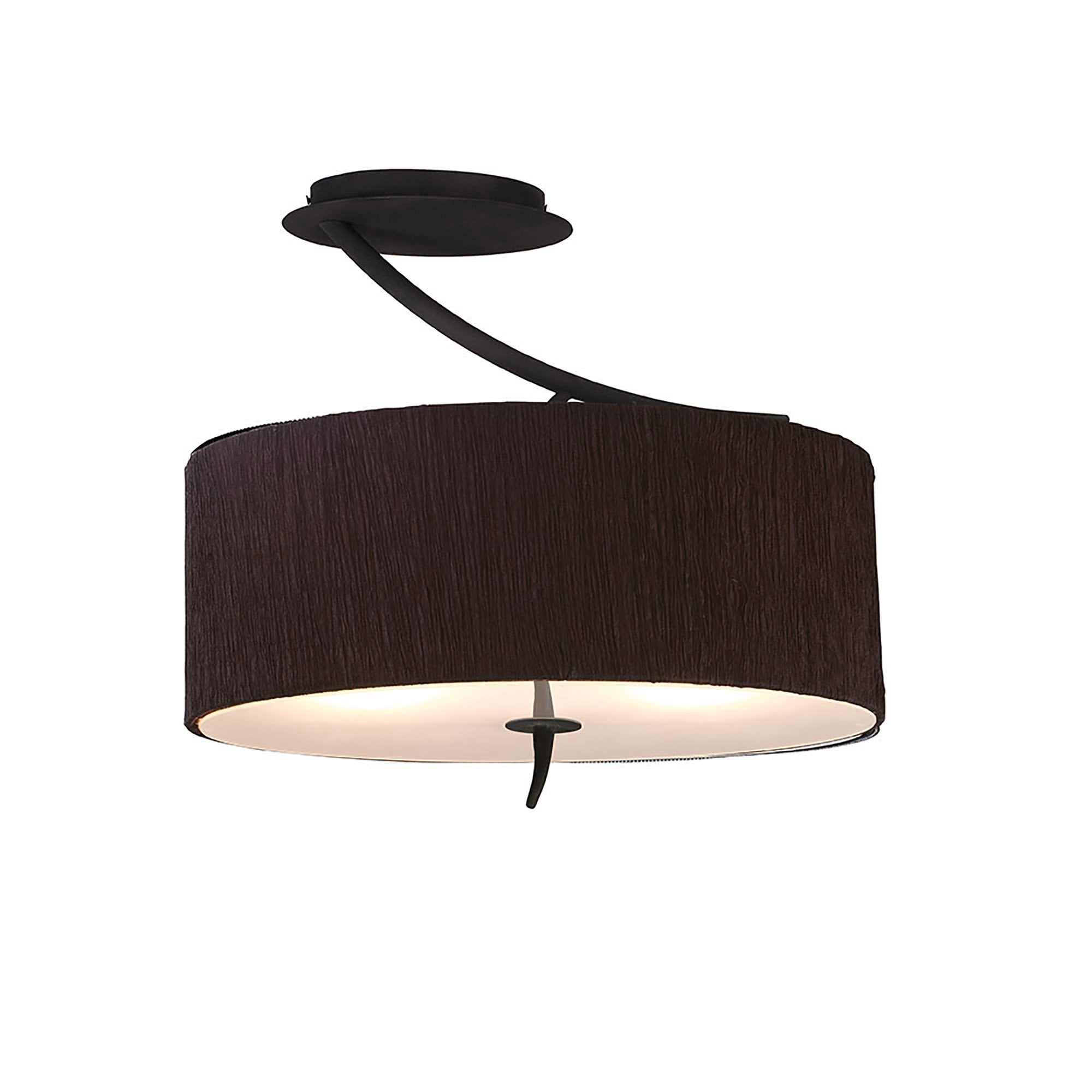 M1152/BS Eve Semi Flush 2 Light E27 Anthracite Black Oval Shade
