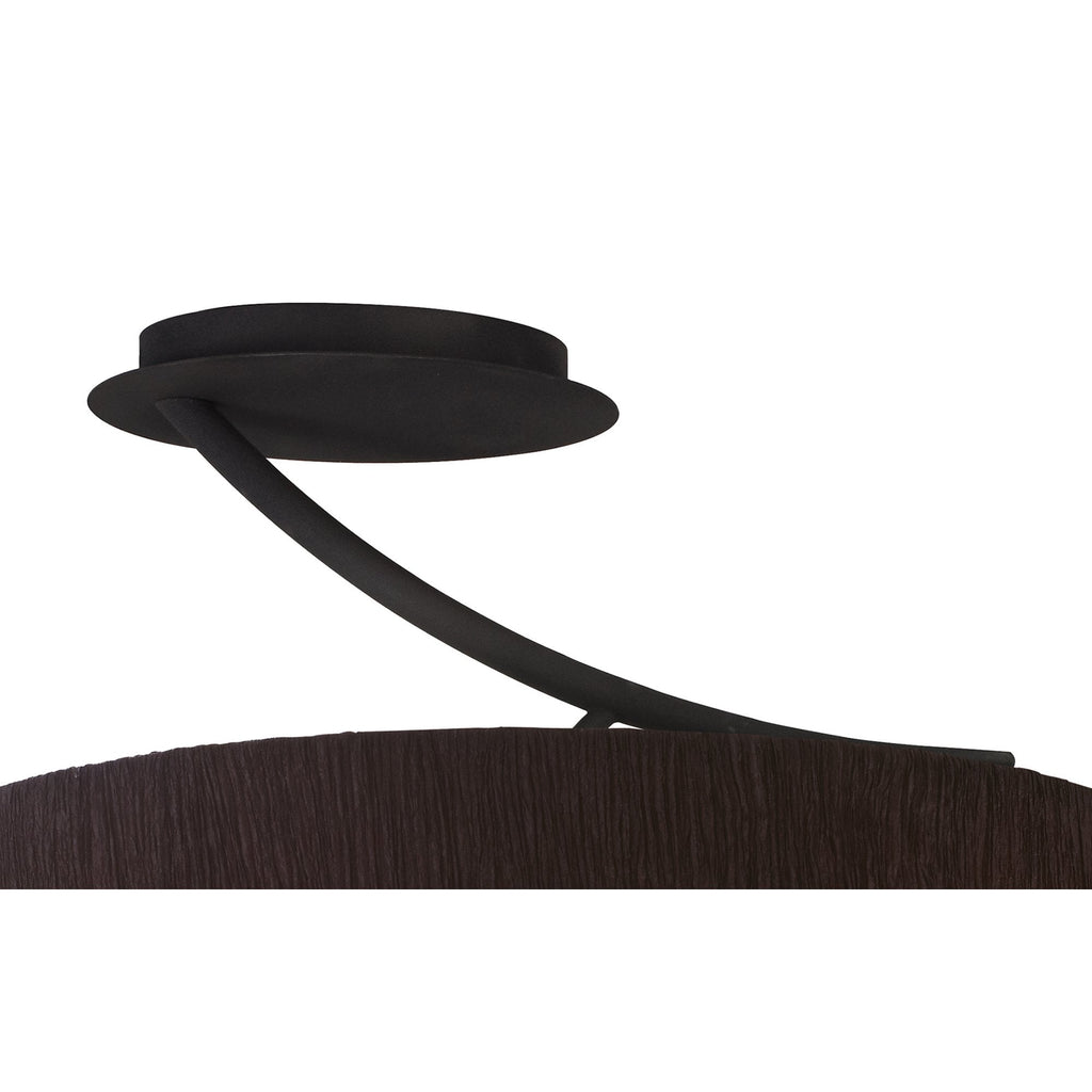 M1152/BS Eve Semi Flush 2 Light E27 Anthracite Black Oval Shade