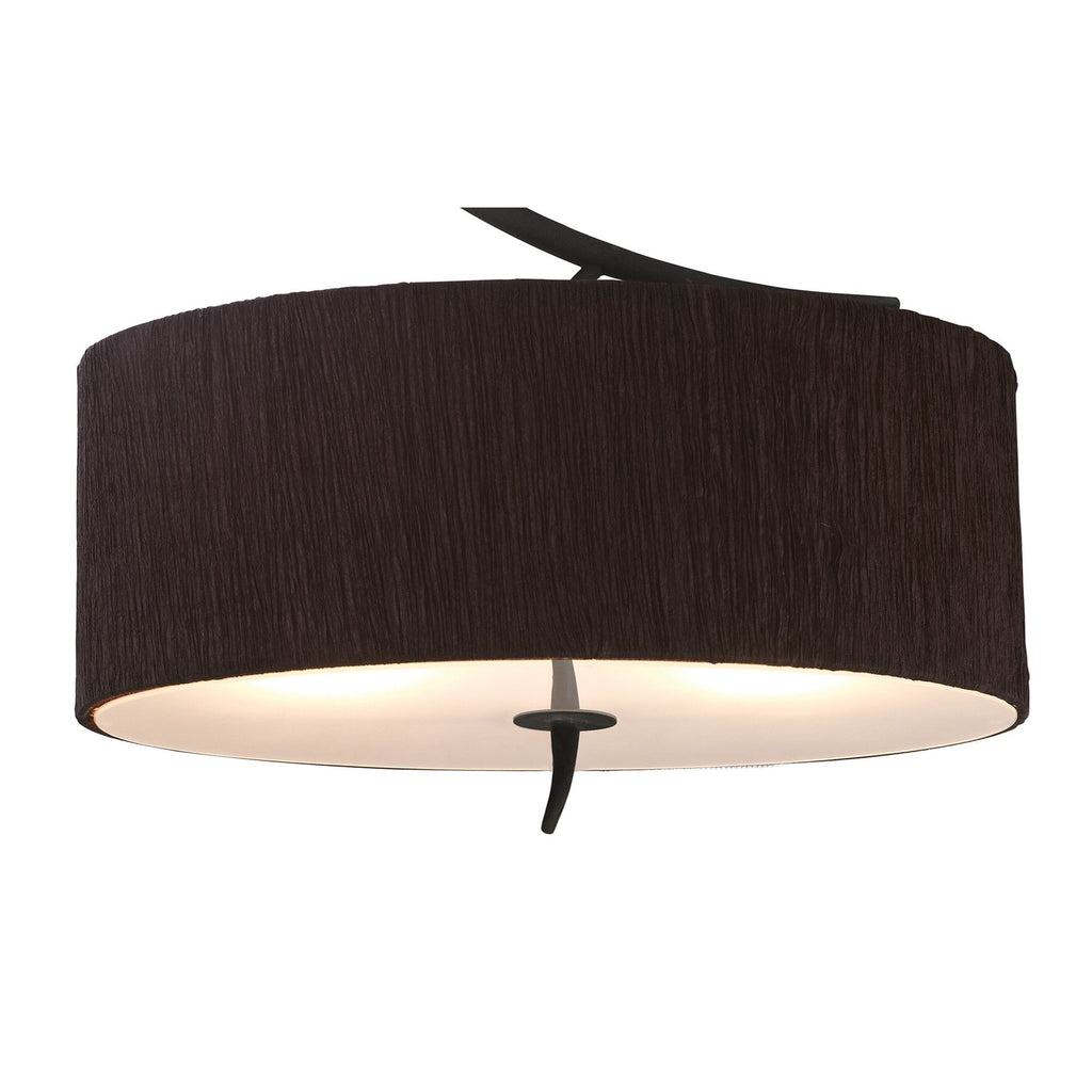 M1152/BS Eve Semi Flush 2 Light E27 Anthracite Black Oval Shade